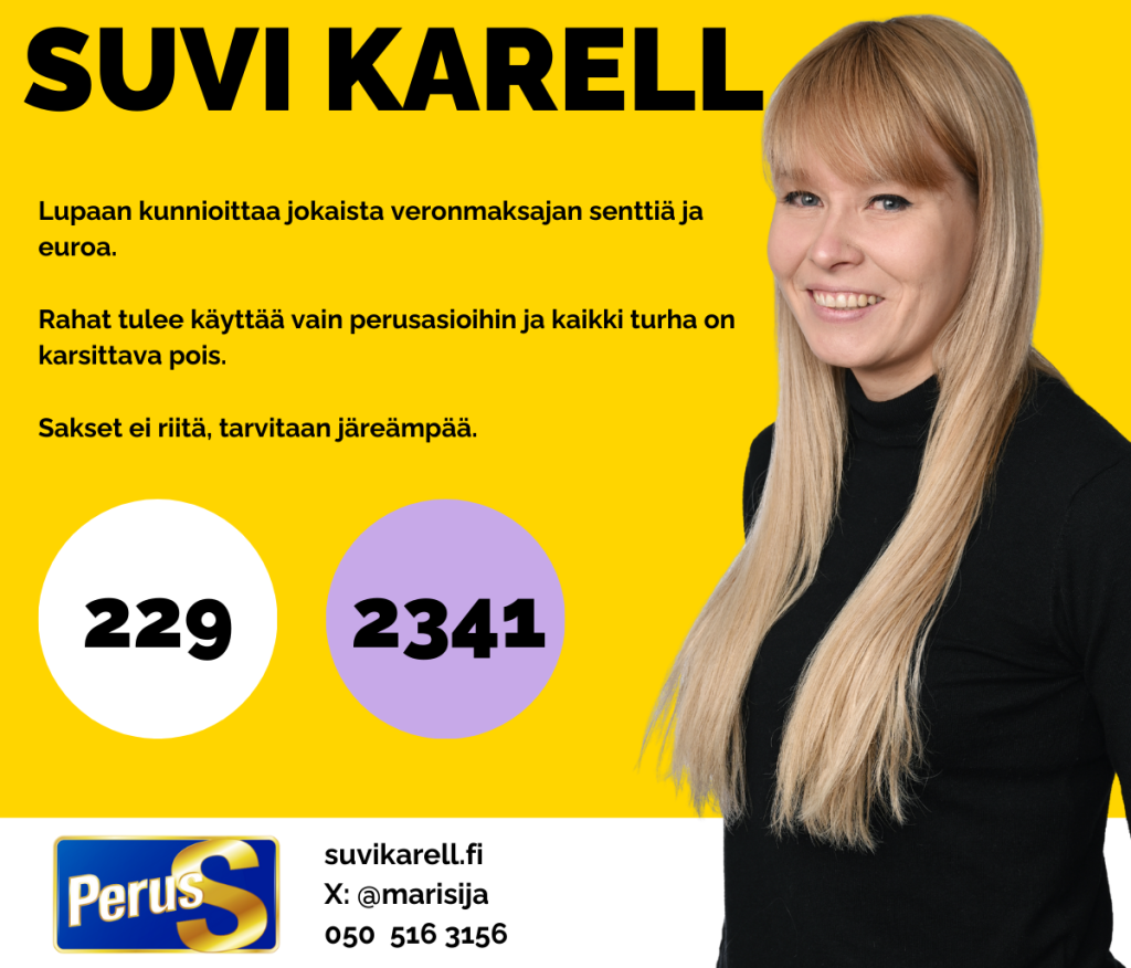 Suvi Karell kuntavaalit aluevaalit mainos